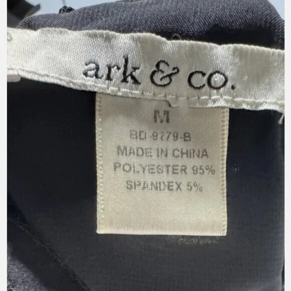 ark & co. Black Short Shift Dress - Fringe Accent Polyester Spandex - Size M - Picture 2 of 4